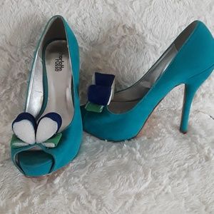 Charlotte Russe/ Blue peep toe high heels